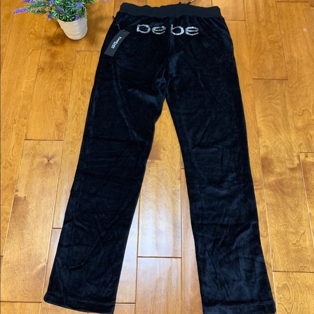 Bebe rhinestone velour pant